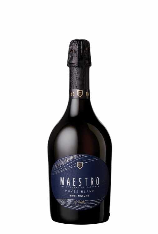 Шампанское «Maestro» 2024 Cuvee Blanc, брют натюр белое. 0,75