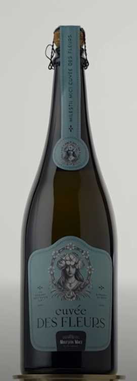 Шампанское «Cuvee des Fleurs» Riesling de Rhin, брют натюр белое, Milestii Mici. 0,75