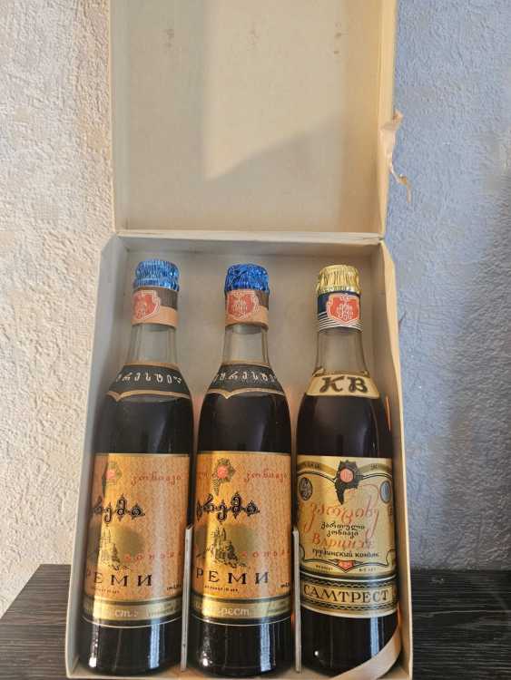 Грузинский набор "3 коньяка" 60-е. 0,25 литра. Редкий. СНХ